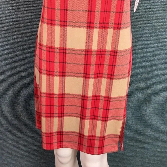 JOLIE & JOY Plaid Dress With Faux Leather Buckle Straps NWT! - Picture 3 of 12